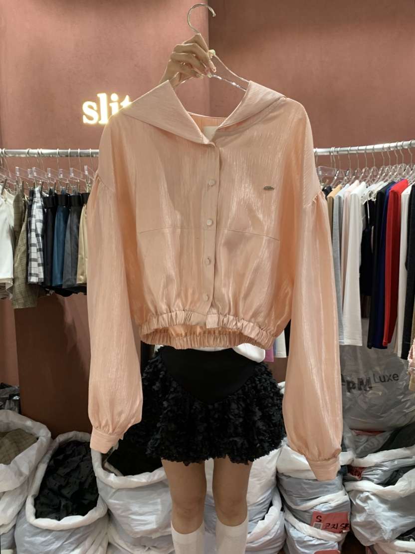 SLIT韓國直郵㊣東大門實拍女裝新品時尚休閑人氣襯衫蕾絲衫SLIT襯衫/蕾絲衫