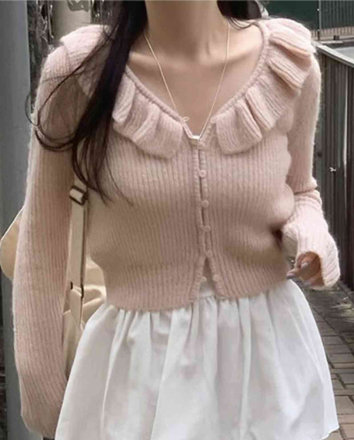 AFARRIER韓國㊣直郵東大門代購女裝新品休閑25春夏針織衫褶皺AFARRIER針織衫