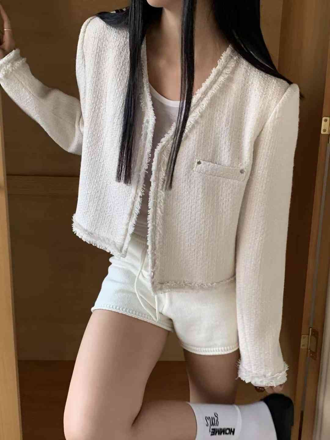 HANDER韓國直郵㊣東大門實拍女裝新款時尚25春夏推薦夾克花呢HANDER夾克