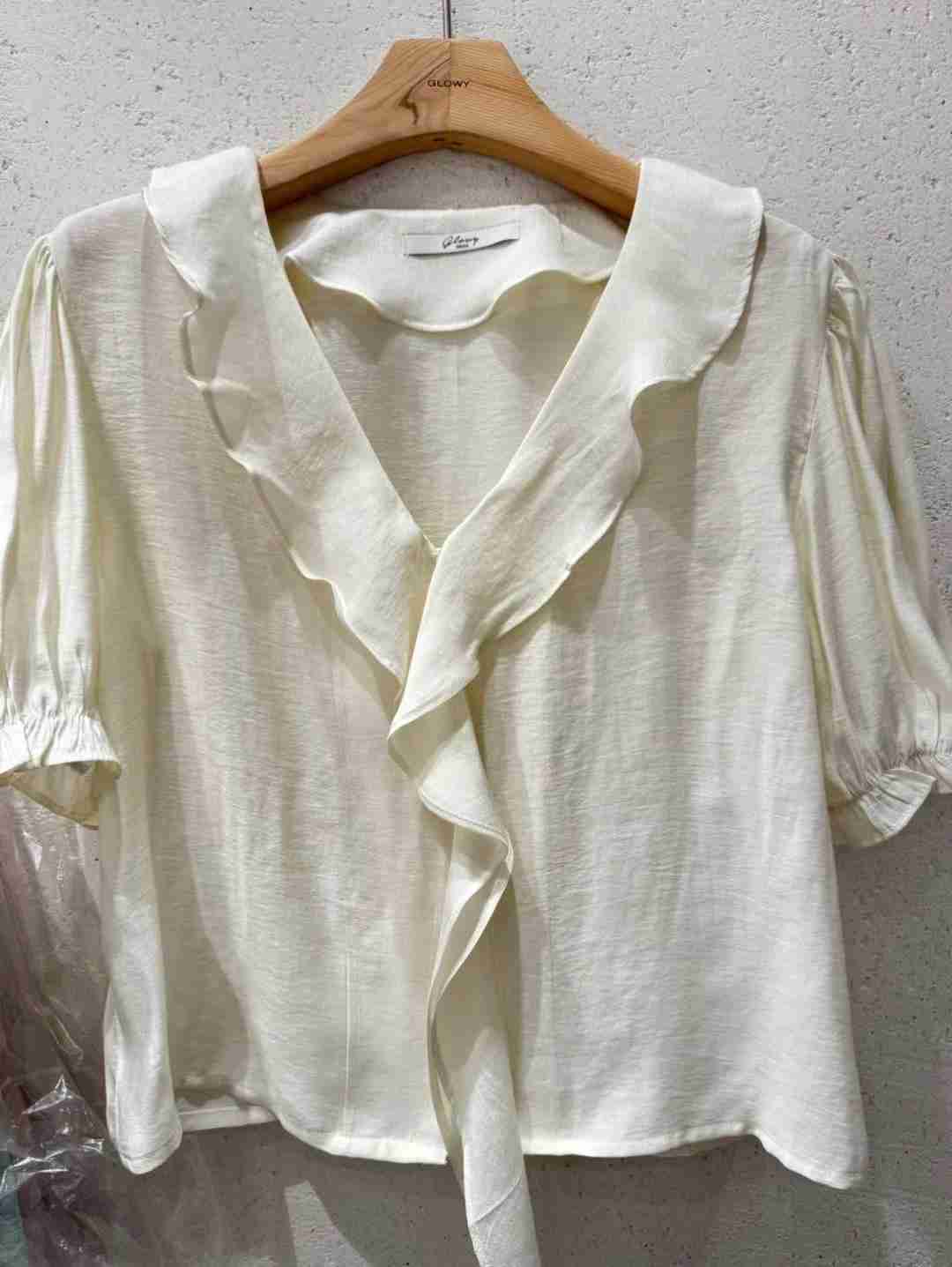 GLOWY直郵韓國代購㊣女裝新品熱賣時尚人氣休閑推薦襯衫蕾絲衫GLOWY襯衫/蕾絲衫