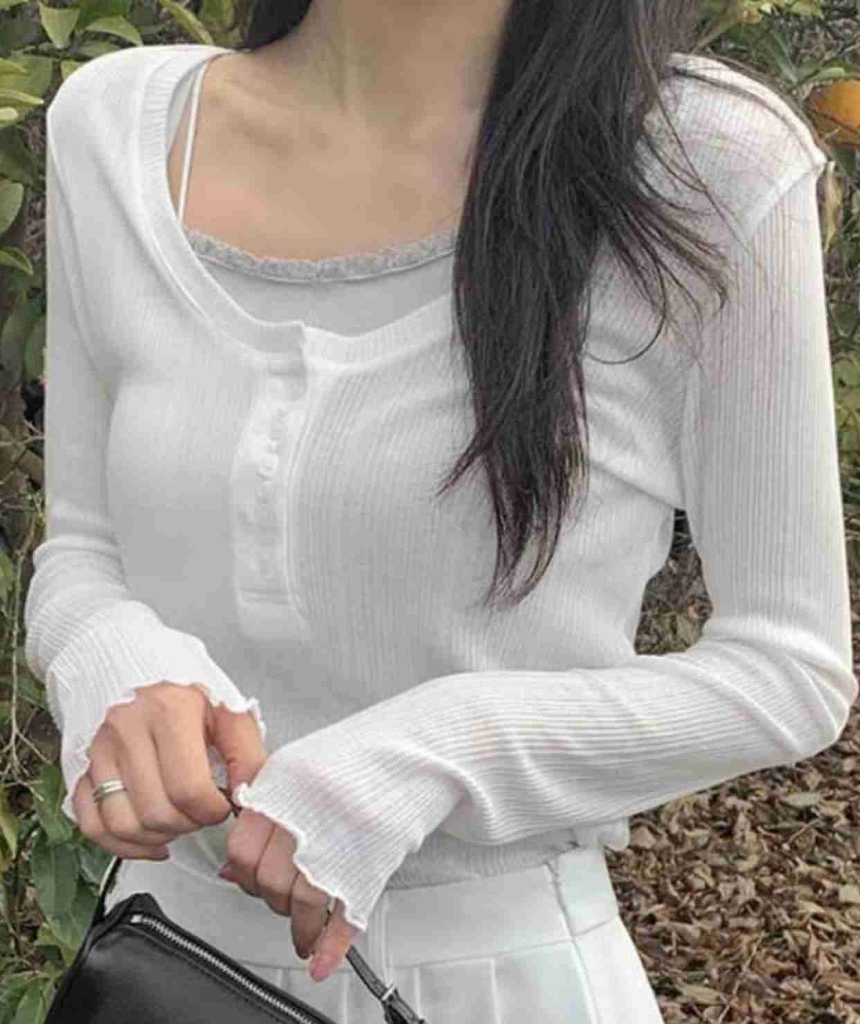 GLOWY韓國直郵㊣東大門實拍女裝新款休閑推薦25春夏長袖T恤GLOWY長袖T恤
