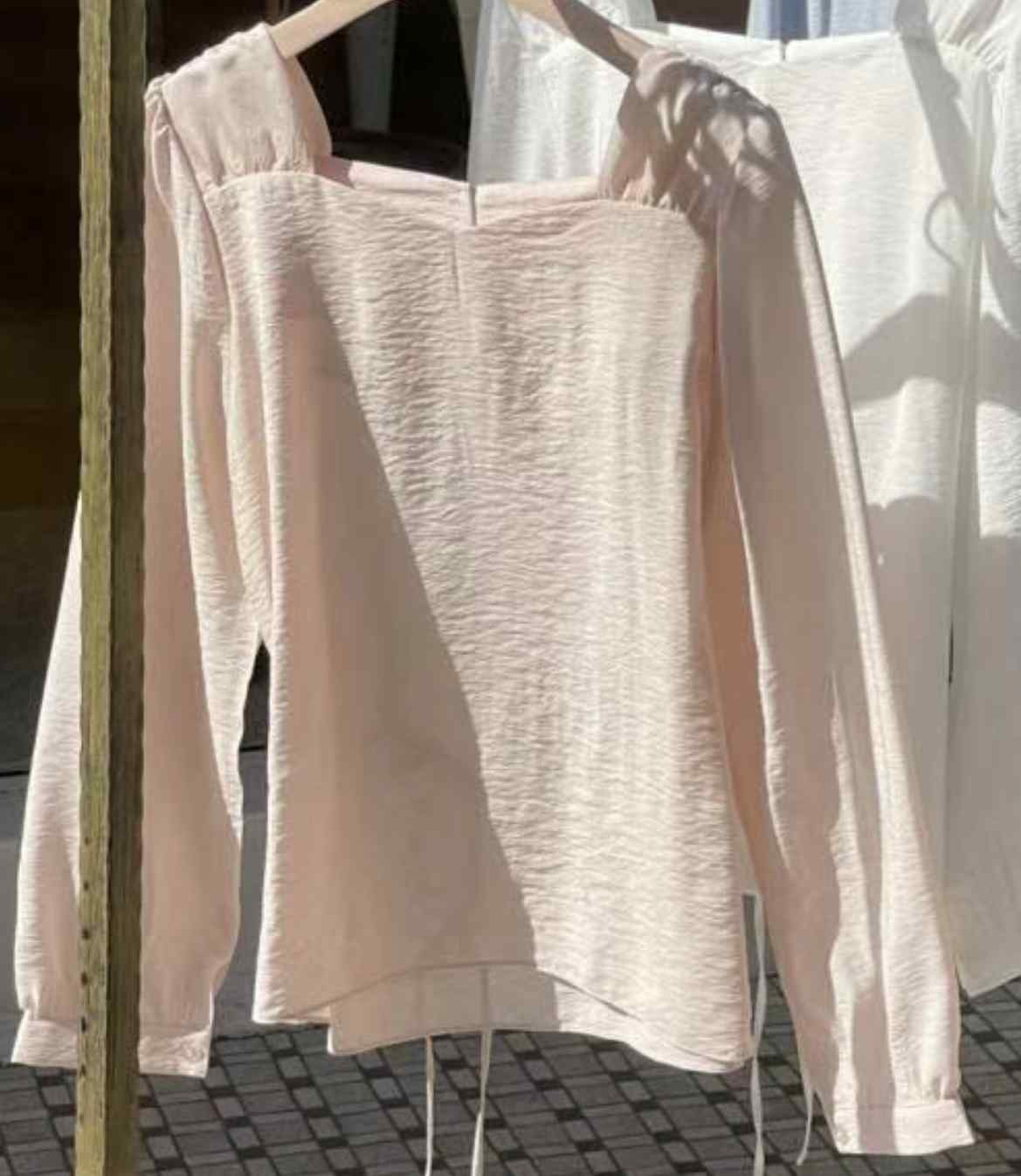 THE ORA直郵韓國代購㊣女裝新品熱賣時尚25春夏襯衫蕾絲衫THE ORA襯衫/蕾絲衫