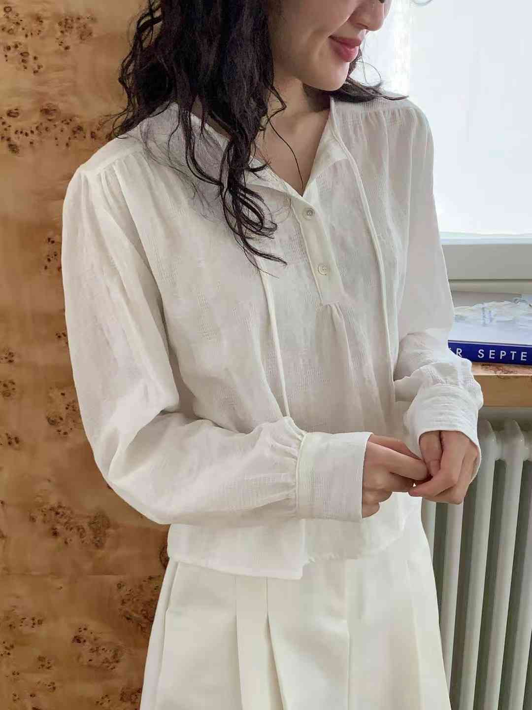 WEATHER韓國直郵㊣東大門實拍女裝新品人氣時尚熱賣襯衫蕾絲衫GOBSLMURI-ot襯衫/蕾絲衫