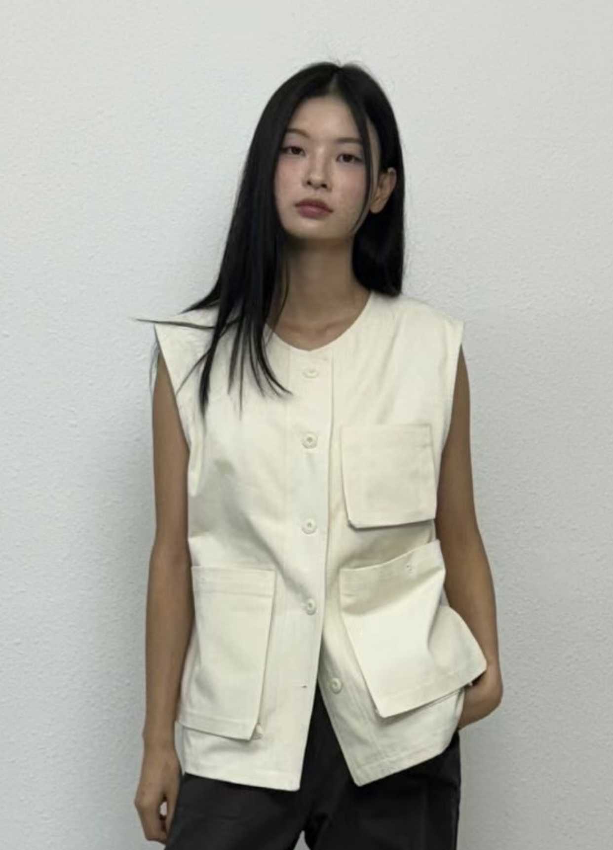 THEBARN韓國㊣直郵東大門代購女裝新品推薦時尚休閑25春夏馬甲THEBARN馬甲