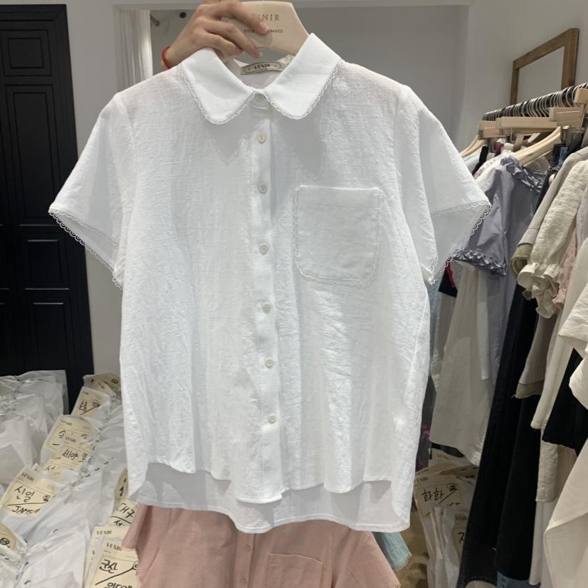 VENIR-a直郵韓國代購㊣女裝新款熱賣推薦時尚25春夏襯衫蕾絲衫VENIR-a襯衫/蕾絲衫