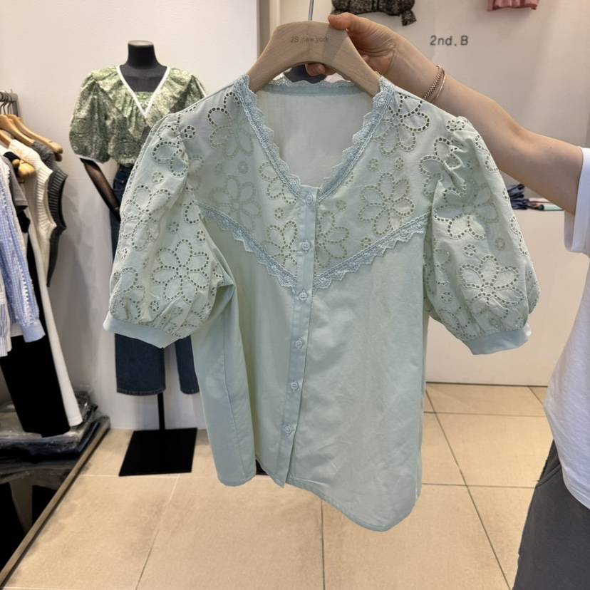 2nd B-S韓國直郵㊣東大門實拍女裝新品熱賣時尚襯衫蕾絲衫2nd B-S襯衫/蕾絲衫