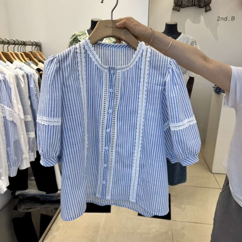 2nd B-S韓國直郵㊣女裝新品休閑推薦25春夏人氣襯衫蕾絲衫2nd B-S襯衫/蕾絲衫