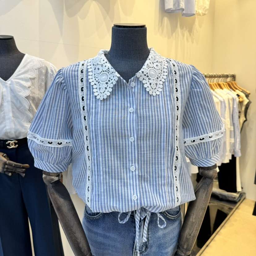 2nd B-S韓國直郵㊣東大門實拍女裝新品休閑推薦襯衫蕾絲衫2nd B-S襯衫/蕾絲衫