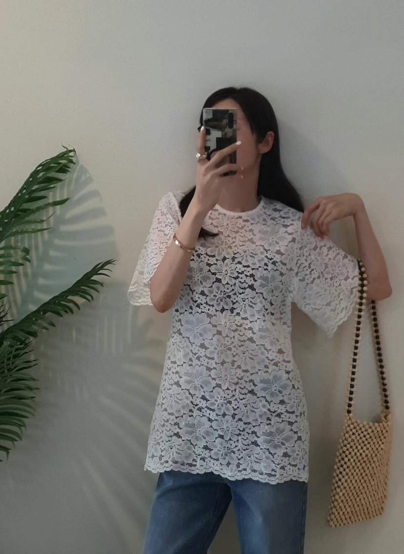 GENTLE B直郵韓國代購㊣女裝新款25春夏襯衫蕾絲衫不含內搭GENTLE B襯衫/蕾絲衫