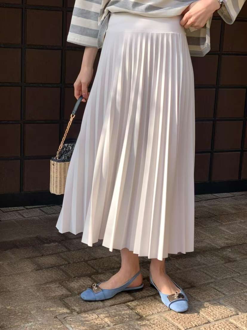 PRIVIE直郵韓國代購㊣女裝新品推薦熱賣25春夏休閑長裙百褶PRIVIE長裙