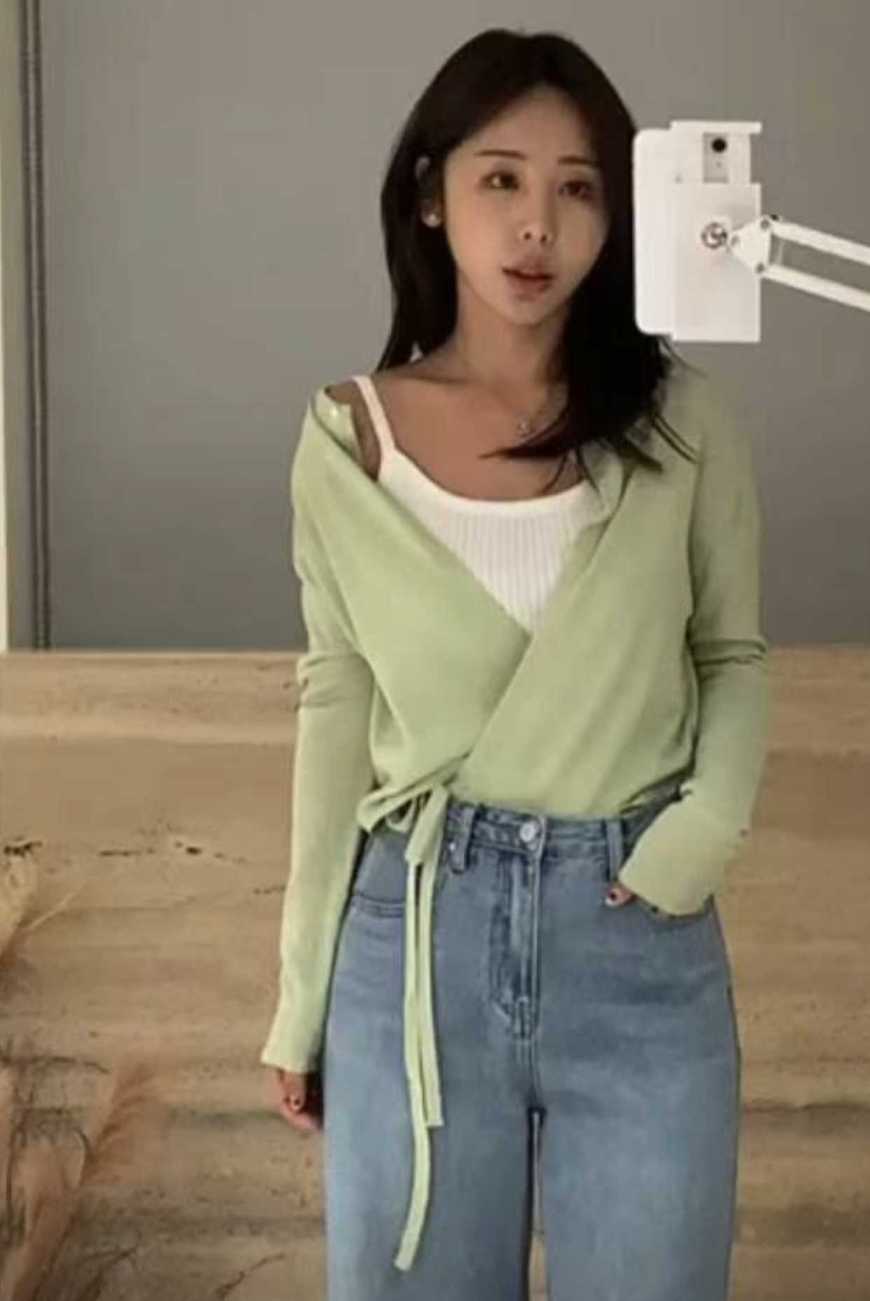 ASKMEAQUESTION韓國直郵㊣東大門實拍女裝新款25春夏針織衫不含內搭ASKMEAQUESTION針織衫