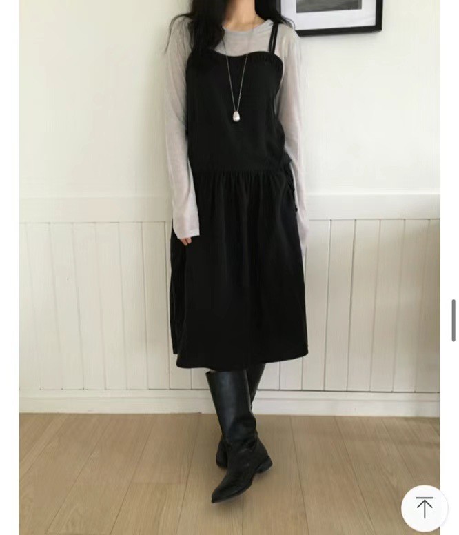 FLAT韓國直郵㊣女裝新款25春夏人氣熱賣推薦時尚連衣裙褶皺FLAT連衣裙