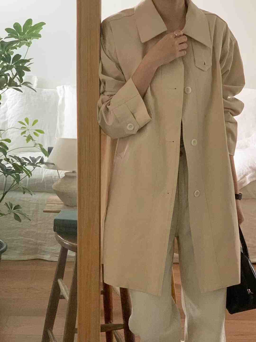 AN STAND韓國直郵㊣東大門實拍女裝新品人氣時尚熱賣長款風衣AN STAND-2件起長款風衣
