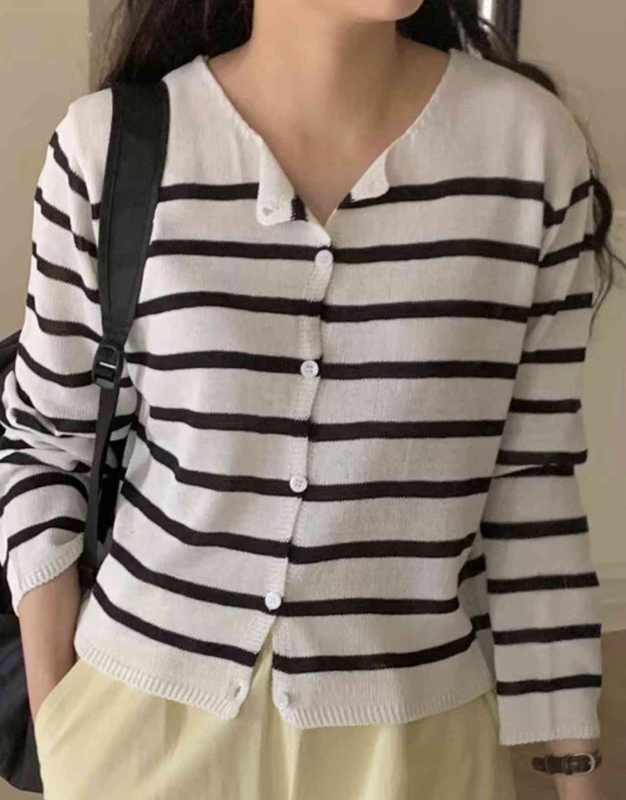 AN STAND韓國直郵㊣女裝新款25春夏時尚休閑人氣針織衫開襟衫AN STAND-2件起針織衫