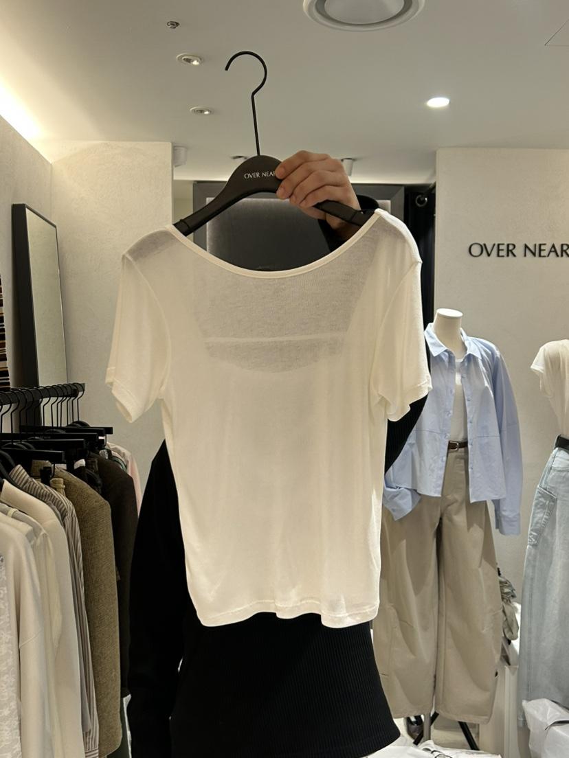 OVER NEAP韓國㊣直郵東大門代購女裝新品熱賣休閑推薦T恤絲綢OVER NEAPT恤