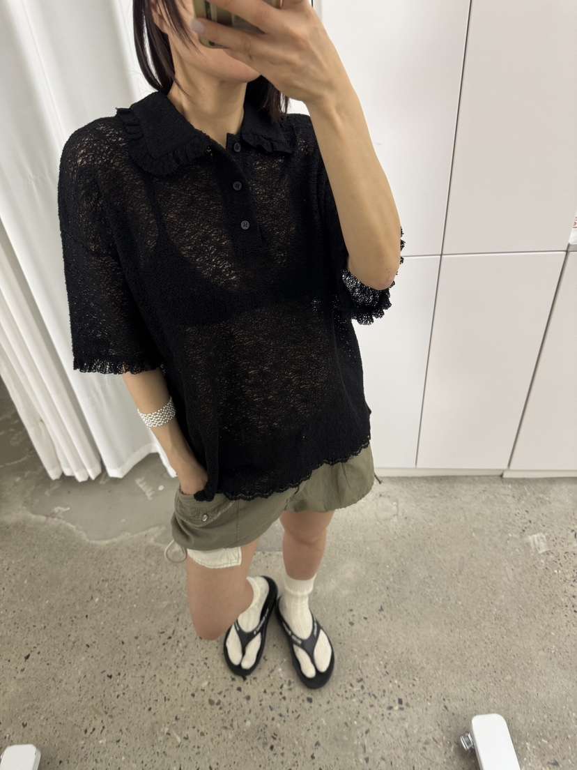 FRANC—L韓國㊣直郵東大門代購女裝新品熱賣推薦25春夏T恤荷葉邊FRANCT恤