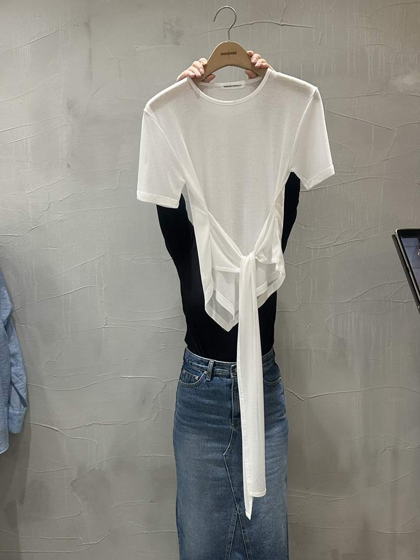 INSSENSE-A直郵韓國代購㊣女裝新品休閑時尚推薦25春夏T恤天絲INSSENSE-AT恤