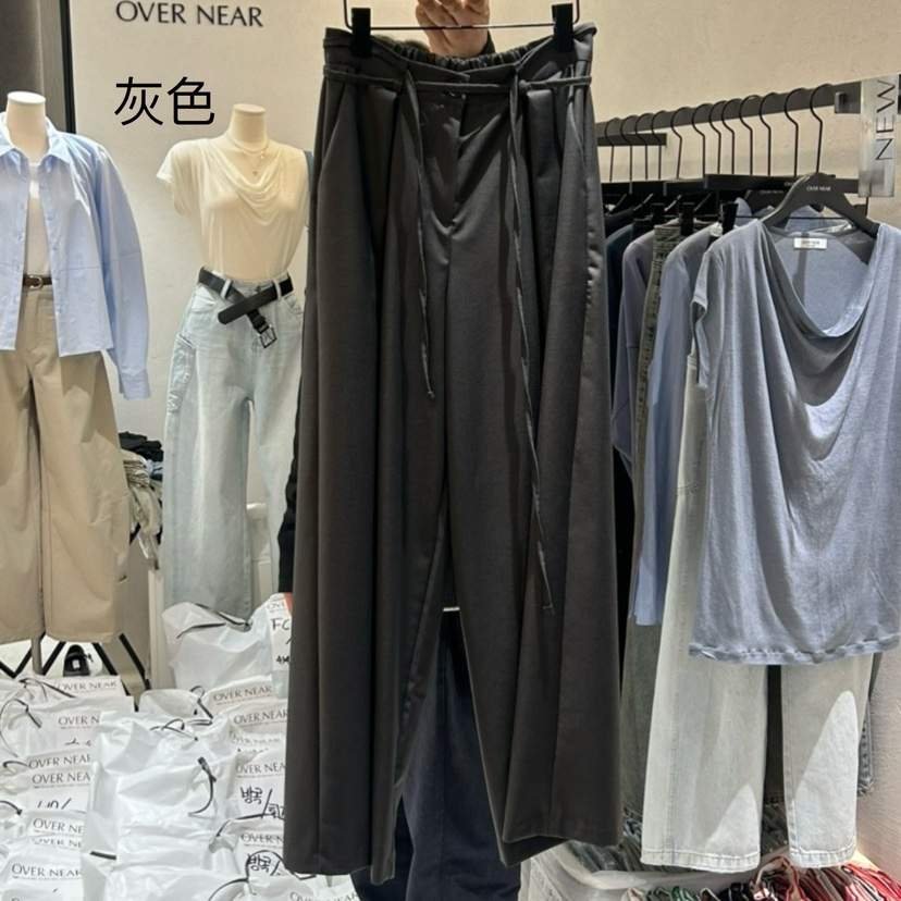 OVER NEAP直郵韓國代購㊣女裝新款人氣時尚25春夏休閑褲含腰繩OVER NEAP休閑褲