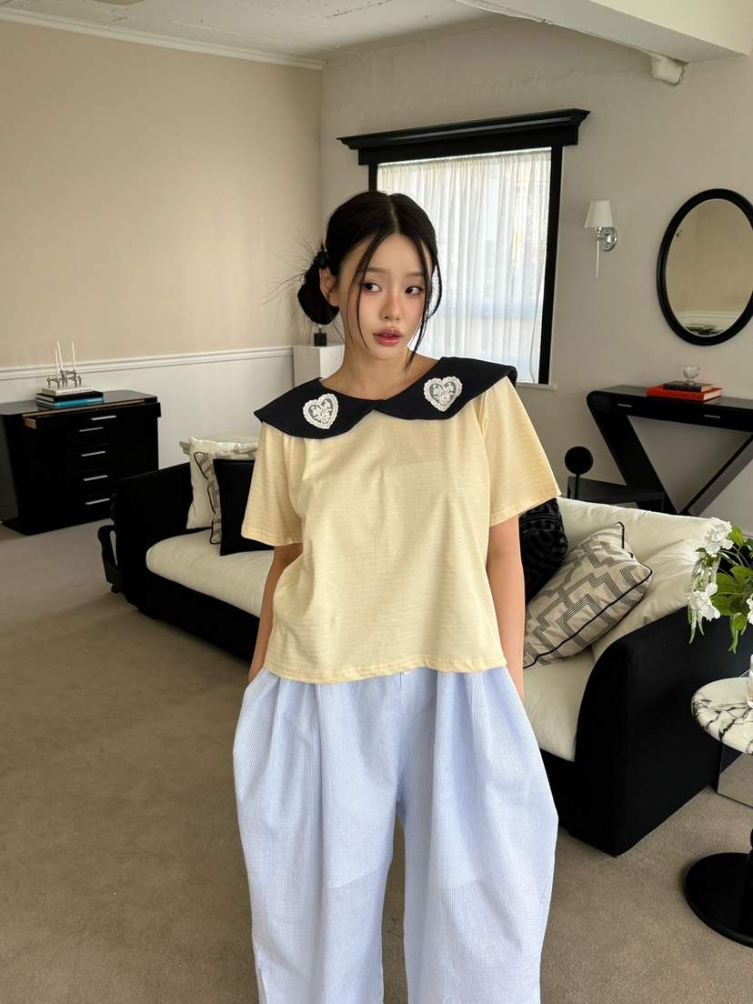 MAISONDEGLORY直郵韓國代購㊣女裝新品25春夏時尚熱賣推薦T恤MAISON DE GLORYT恤