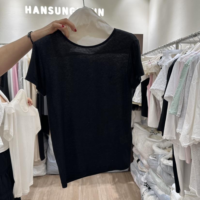 HANSUNGHYUN韓國㊣直郵東大門代購女裝新款人氣時尚T恤刺繡HANSUNGHYUNT恤