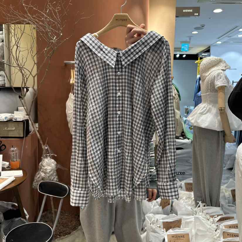 MIENNE韓國直郵㊣女裝新品人氣25春夏推薦休閑時尚襯衫蕾絲衫MIENNE襯衫/蕾絲衫