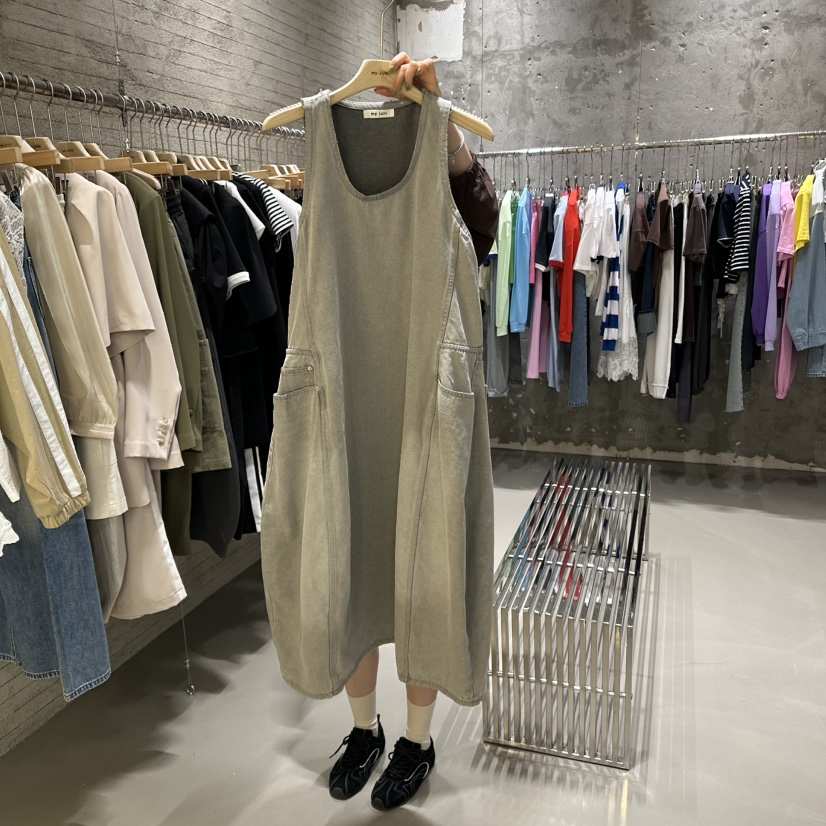 JUNI韓國直郵㊣東大門實拍女裝新品時尚熱賣人氣連衣裙口袋my juni連衣裙