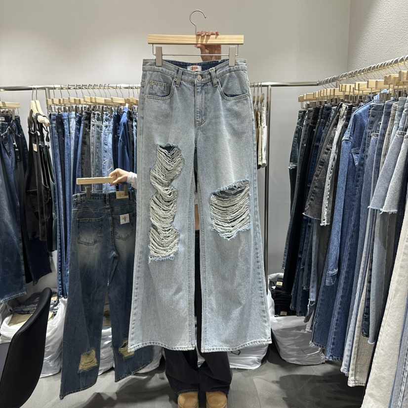 L'ETOILE直郵韓國代購㊣女裝新品人氣休閑25春夏時尚牛仔褲L'ETOILE牛仔褲