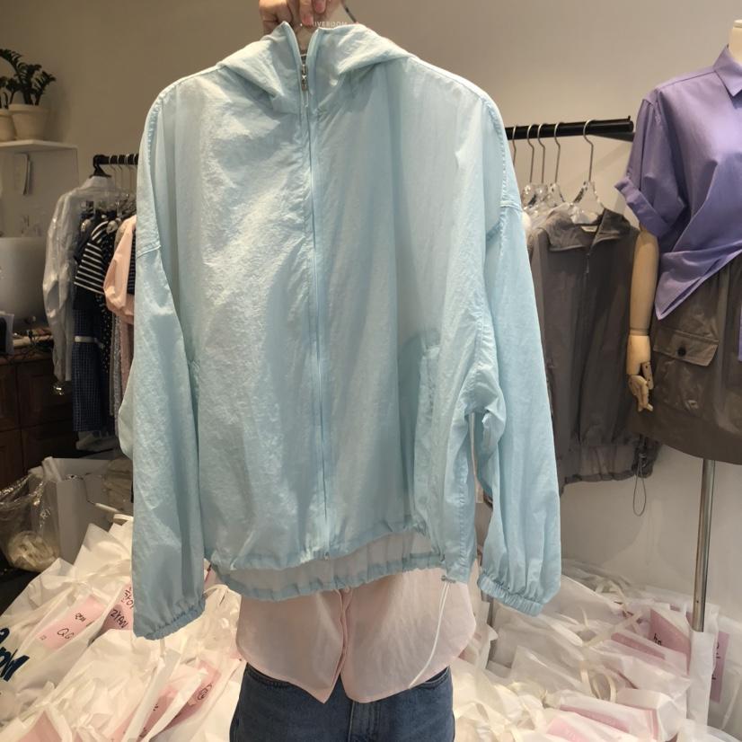 RIVEROOM韓國直郵㊣東大門實拍女裝新品25春夏休閑夾克連帽衫RIVEROOM夾克