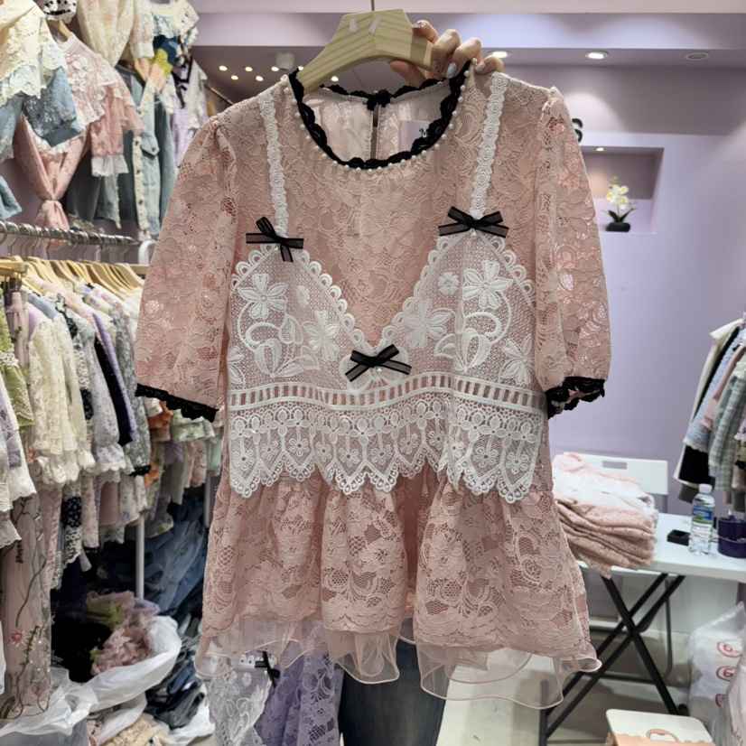 MS韓國㊣直郵東大門代購女裝新品時尚熱賣休閑推薦襯衫蕾絲衫MS襯衫/蕾絲衫