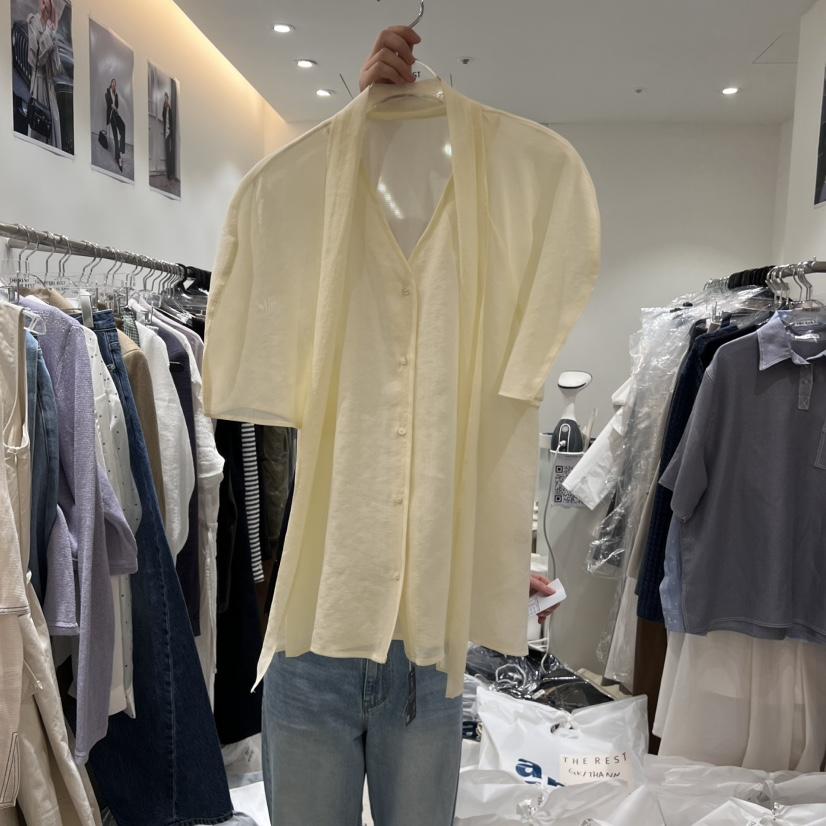 THE REST韓國直郵㊣女裝新款熱賣時尚人氣25春夏襯衫蕾絲衫THE REST/UNNOEUD襯衫/蕾絲衫