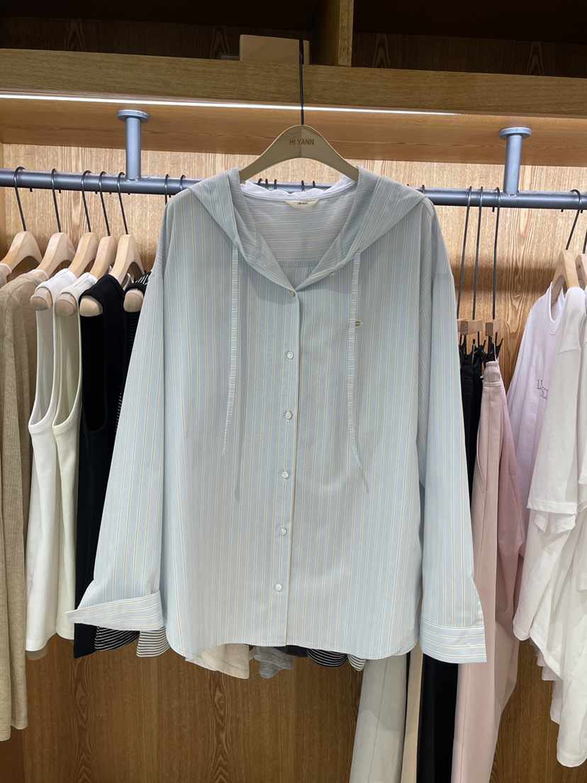 HI YANN直郵韓國代購㊣女裝新款推薦熱賣25春夏襯衫蕾絲衫HI YANN襯衫/蕾絲衫