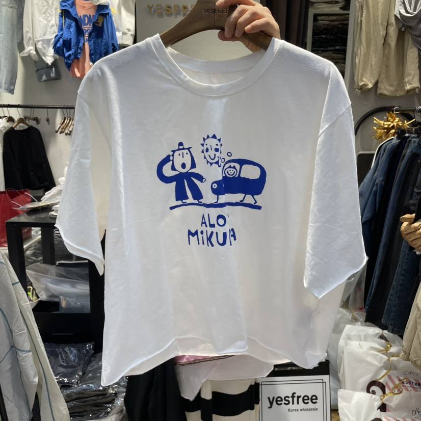 YESFREE韓國直郵㊣東大門實拍女裝新品休閑推薦熱賣時尚T恤YESFREET恤
