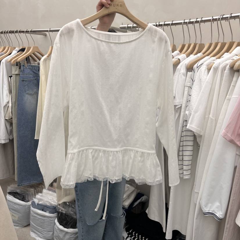 MURR直郵韓國代購㊣女裝新品時尚熱賣休閑人氣推薦襯衫蕾絲衫MURR襯衫/蕾絲衫