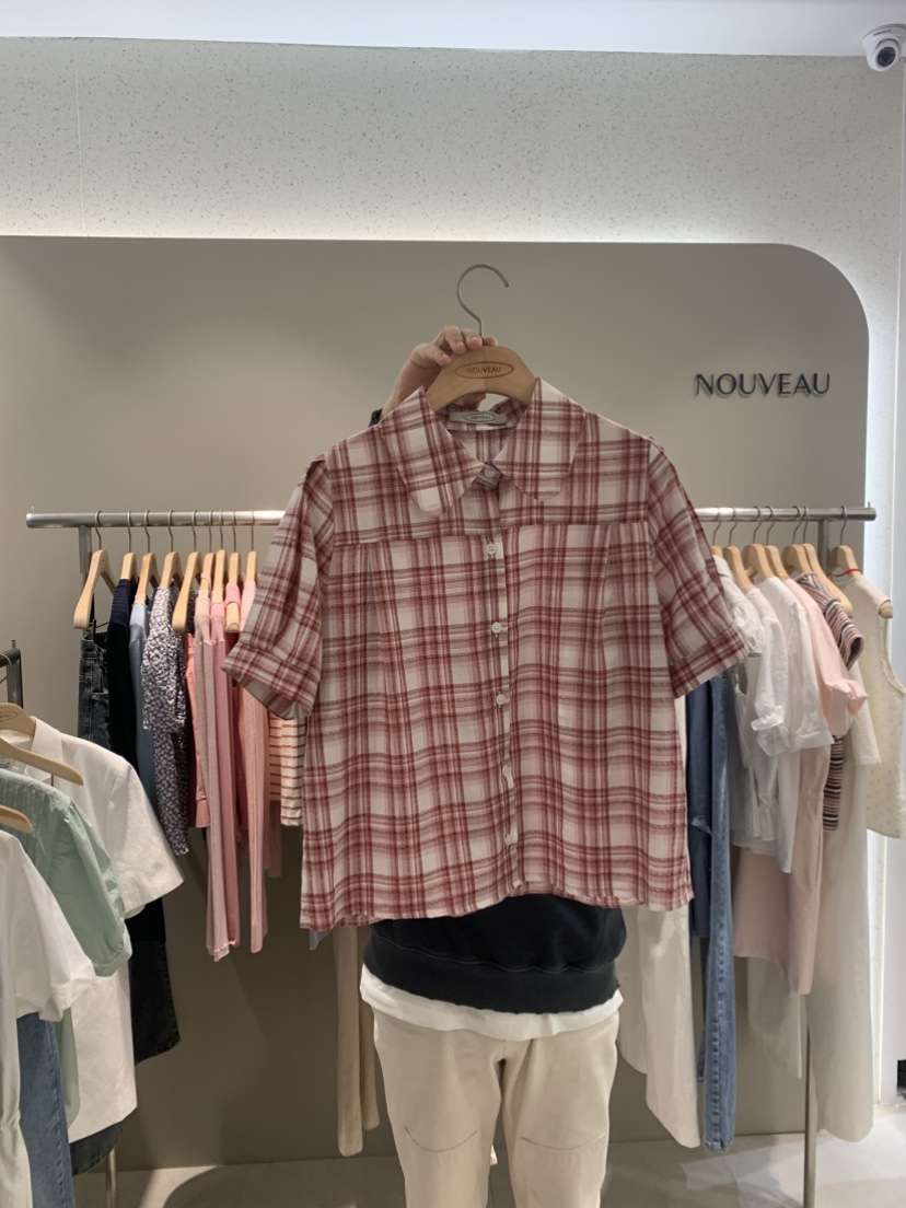 NOUVEAU直郵韓國代購㊣女裝新款25春夏推薦熱賣休閑襯衫蕾絲衫NOUVEAU襯衫/蕾絲衫