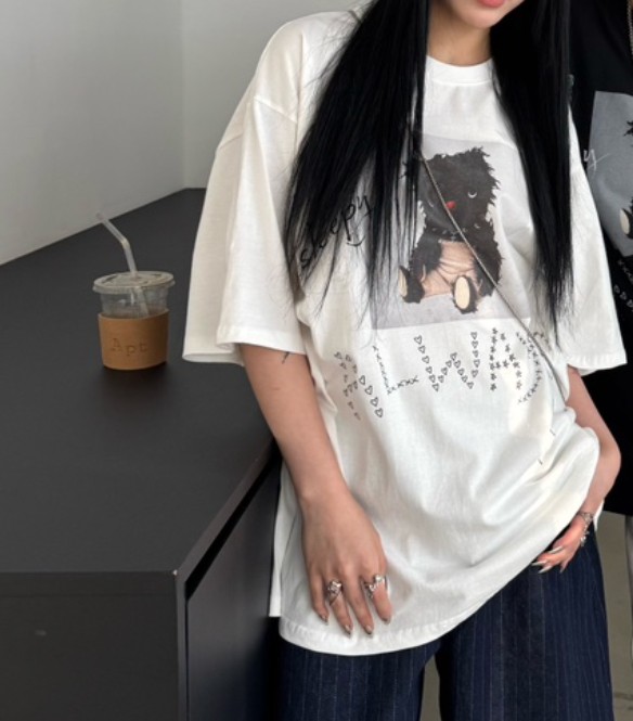 SEEOT韓國直郵㊣女裝新品時尚熱賣推薦人氣25春夏休閑T恤GGDT恤