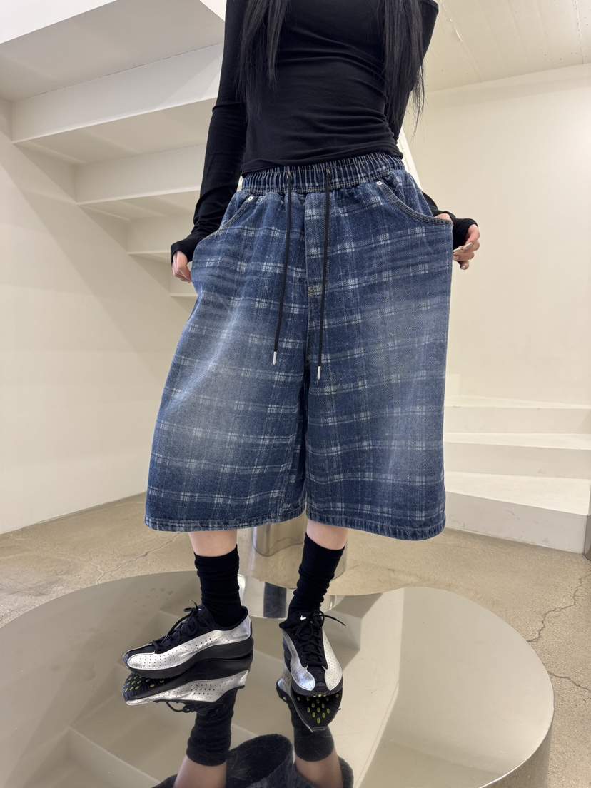 SEEOT直郵韓國代購㊣女裝新款休閑人氣時尚25春夏熱賣短褲格紋GGD短褲