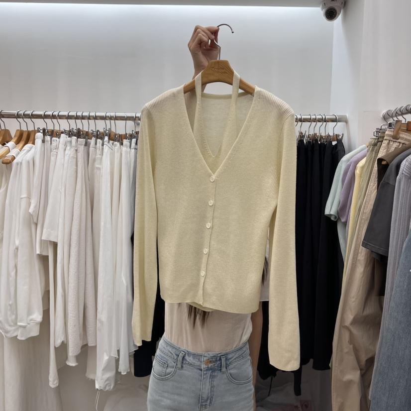 DRESS ROOM直郵韓國代購㊣女裝新款時尚針織衫不含內搭開衫DRESS ROOM針織衫