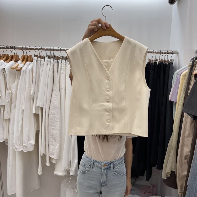 DRESS ROOM韓國直郵㊣女裝新款25春夏熱賣推薦人氣休閑馬甲DRESS ROOM馬甲