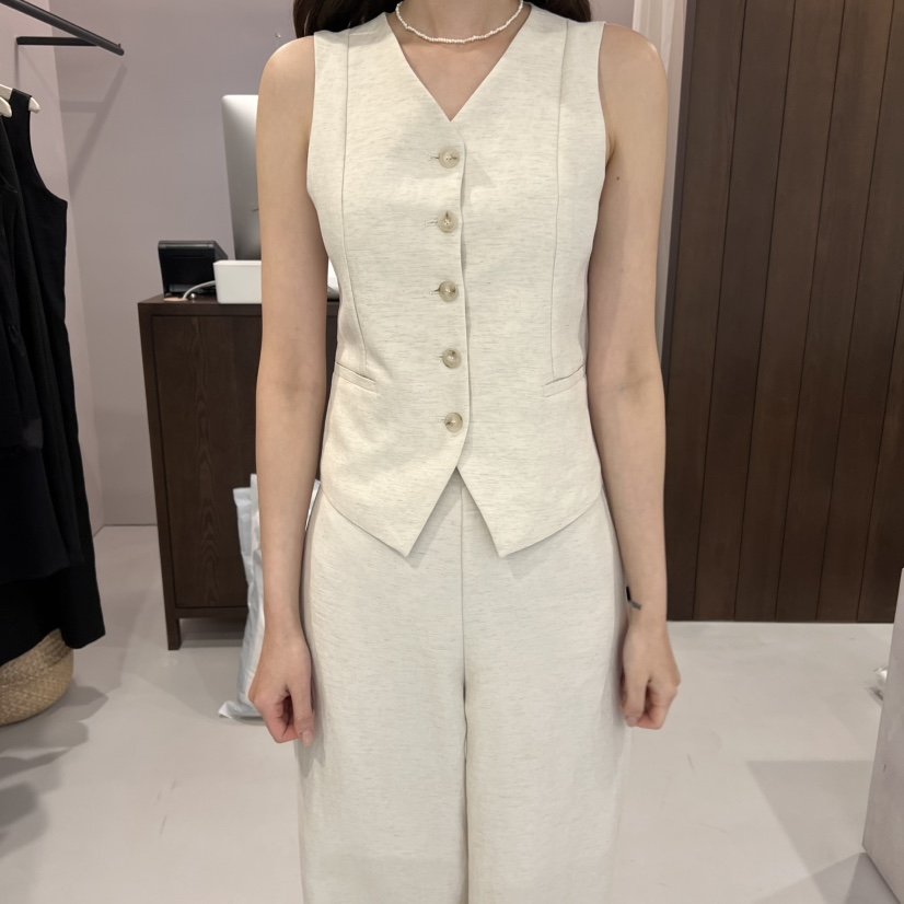 ALATE韓國直郵㊣女裝新品推薦熱賣人氣時尚25春夏休閑馬甲亞麻LEGACY馬甲