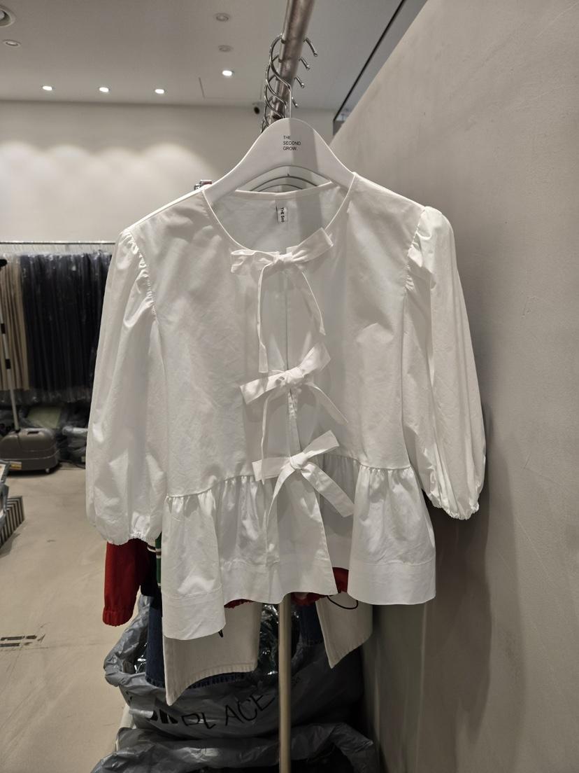 THE SECOND GROW韓國直郵㊣女裝新品熱賣襯衫蕾絲衫蝴蝶結THE SECOND GROW襯衫/蕾絲衫