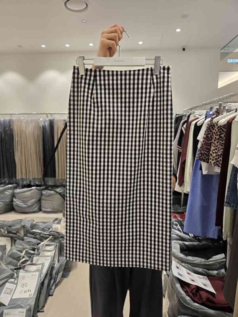 THE SECOND GROW韓國㊣直郵東大門代購女裝新品熱賣長裙格紋THE SECOND GROW長裙