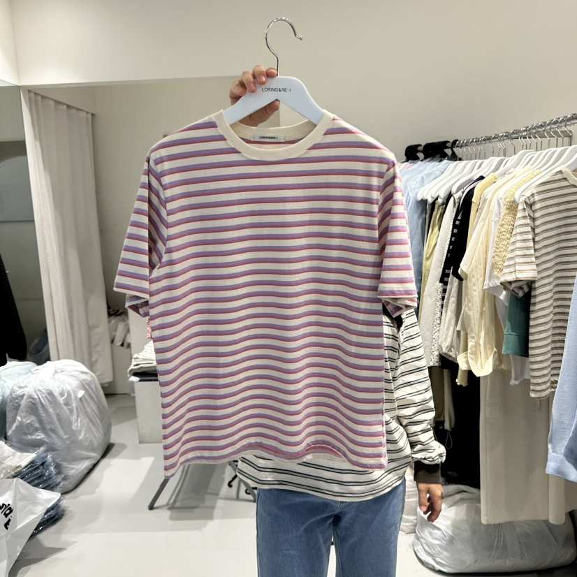 LORING RE I韓國直郵㊣女裝新品休閑人氣時尚熱賣25春夏T恤LORING RE-I/BARET恤