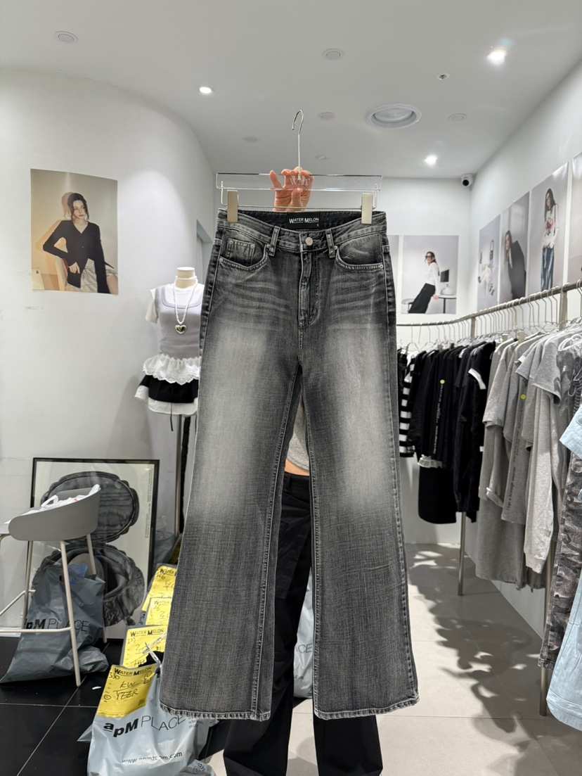 WATERMELON直郵韓國代購㊣女裝新品熱賣25春夏推薦時尚牛仔褲WATERMELON牛仔褲