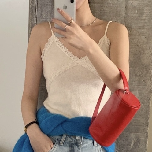 HER韓國㊣直郵東大門代購女裝新品休閑25春夏人氣熱賣吊帶背心HER吊帶/背心