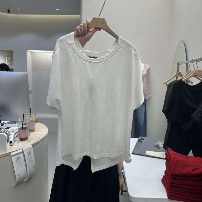 MATIERE直郵韓國代購㊣女裝新品25春夏休閑時尚人氣推薦T恤MATIERET恤