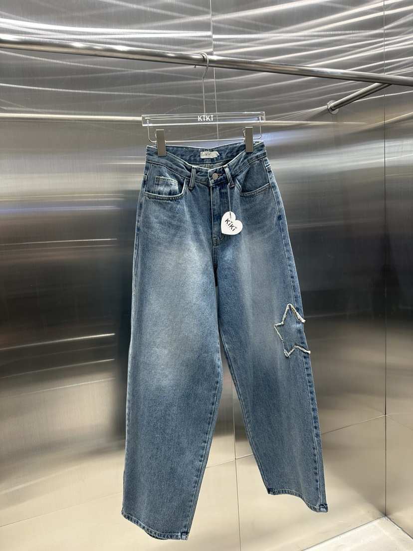 KIKI韓國直郵女裝新款真品熱賣職業人氣休閑時尚推薦牛仔褲KIKI牛仔褲