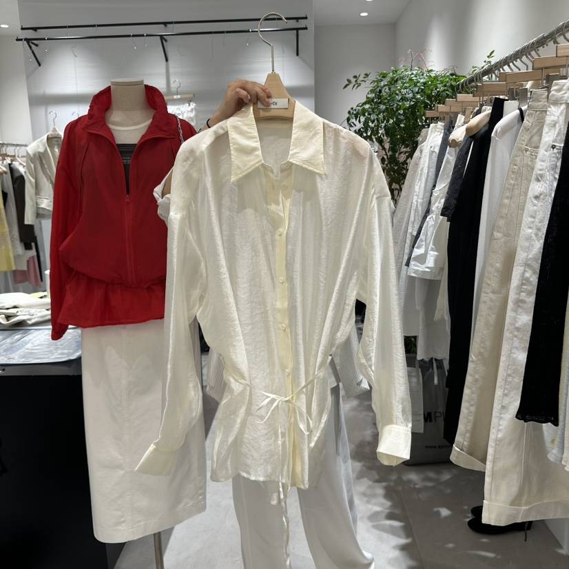 AYCE韓國直郵㊣女裝新品25春夏休閑推薦熱賣襯衫蕾絲衫含腰繩101SHOWROOM/AYCE襯衫/蕾絲衫