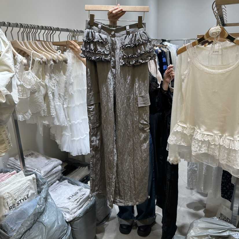 RE STYLE-Q韓國直郵㊣女裝新款時尚推薦人氣休閑褲工裝褲RE STYLE休閑褲
