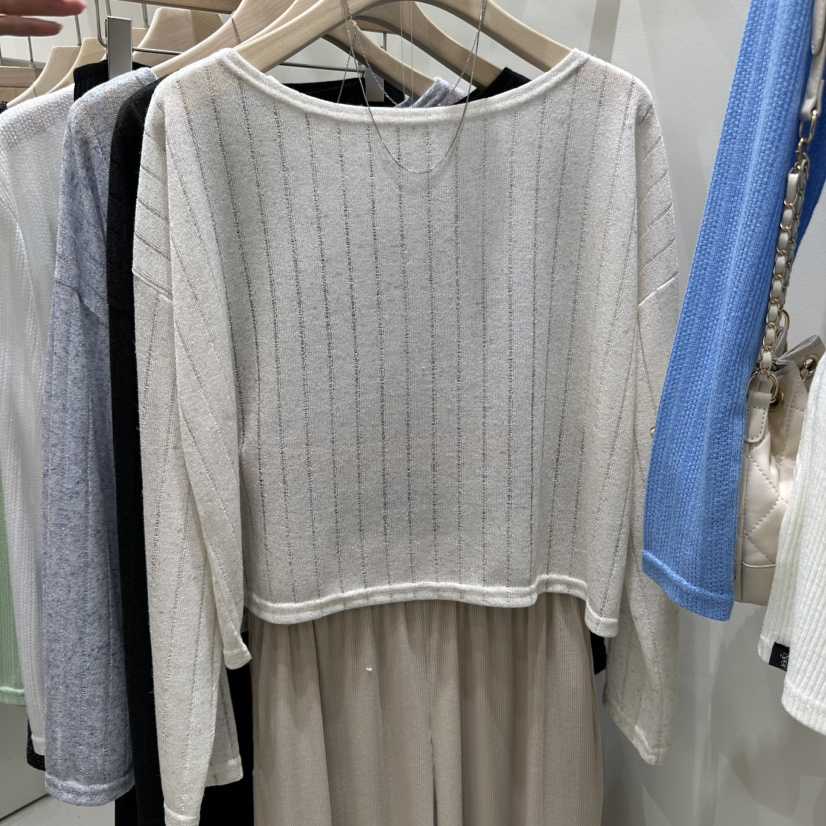 N YEN直郵韓國代購㊣女裝新品休閑熱賣時尚推薦長袖T恤透明N YEN長袖T恤