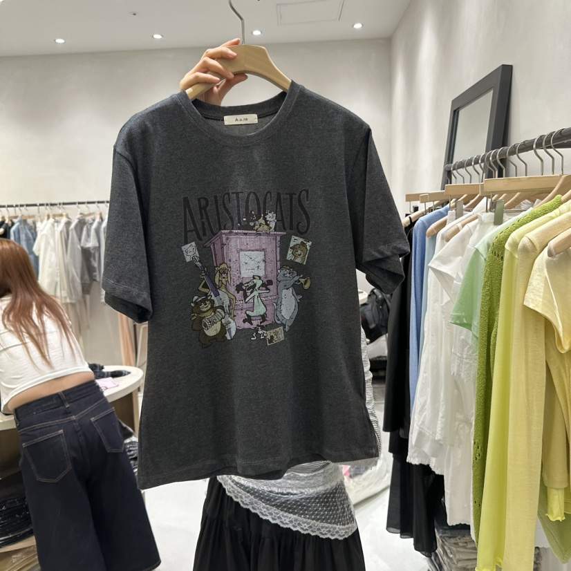 AURA韓國直郵㊣東大門實拍女裝新款25春夏人氣推薦休閑時尚T恤Au raT恤